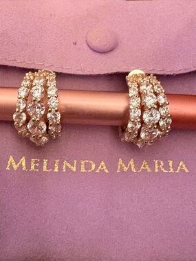 Melinda Maria Huggie Earrings NWOT